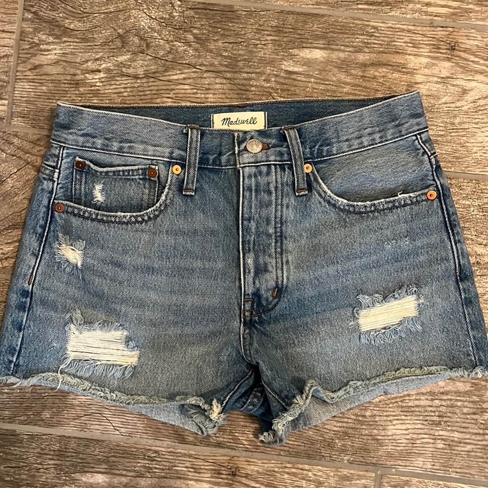 Madewell relaxed denim shorts.